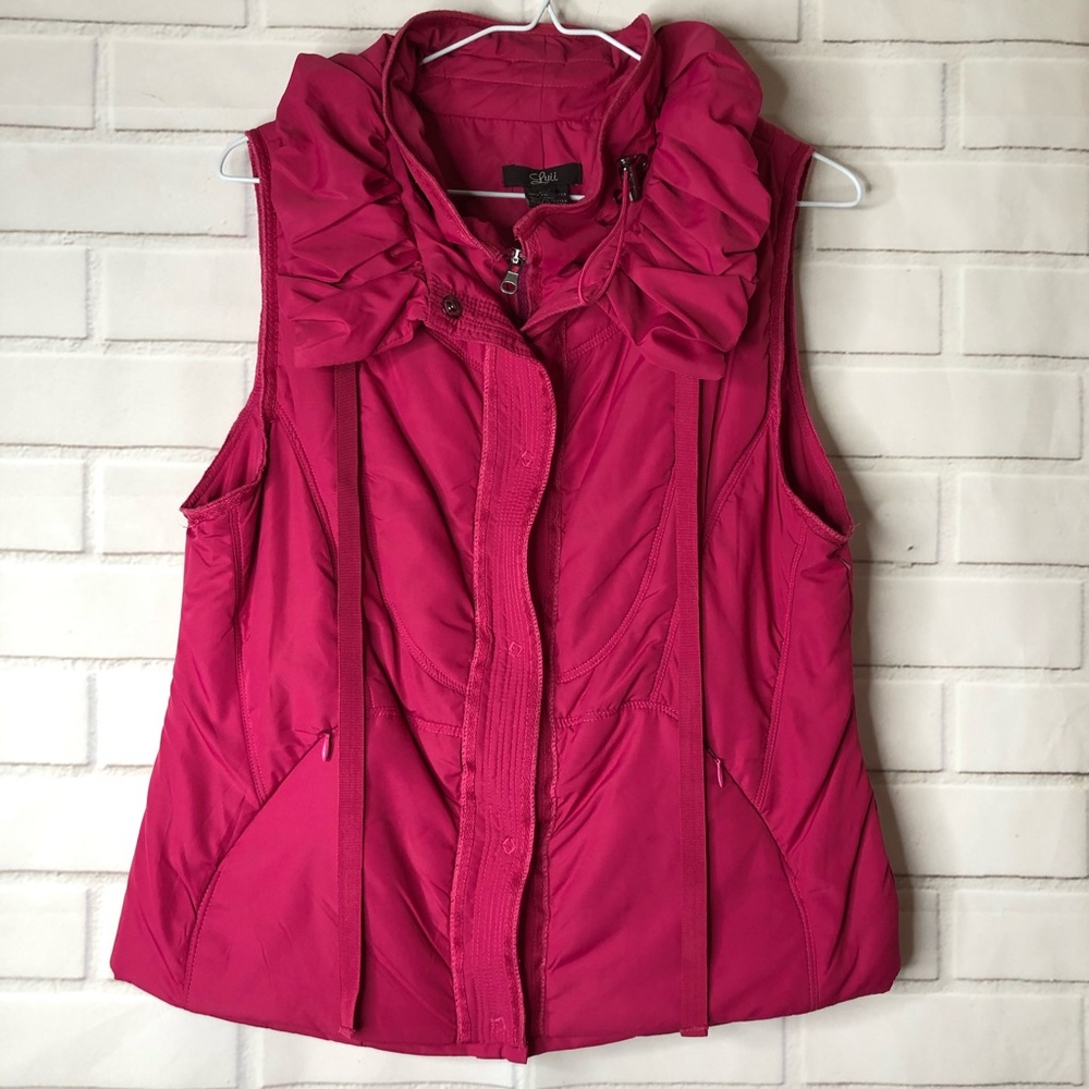 Anthropologie Pink Ruffled Vest